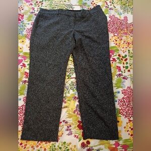 Ann Taylor Charcoal Gray And White Almost Tweed Look Pants Size 16 Ankle Length